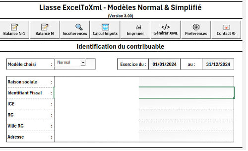 Laisse fiscal EDI sur Excel