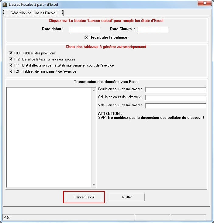 Laisse fiscal EDI 2025 Professionelle sur Excel