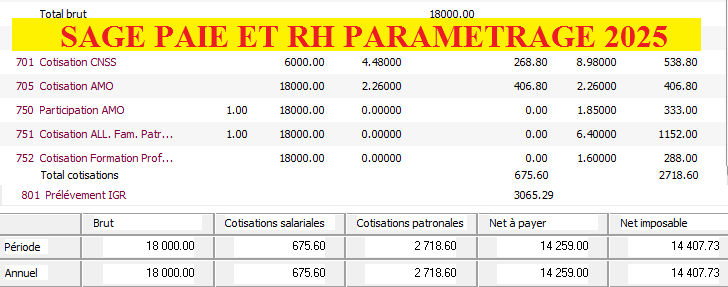 Paramétrage SAGE PAIE VERSION I7